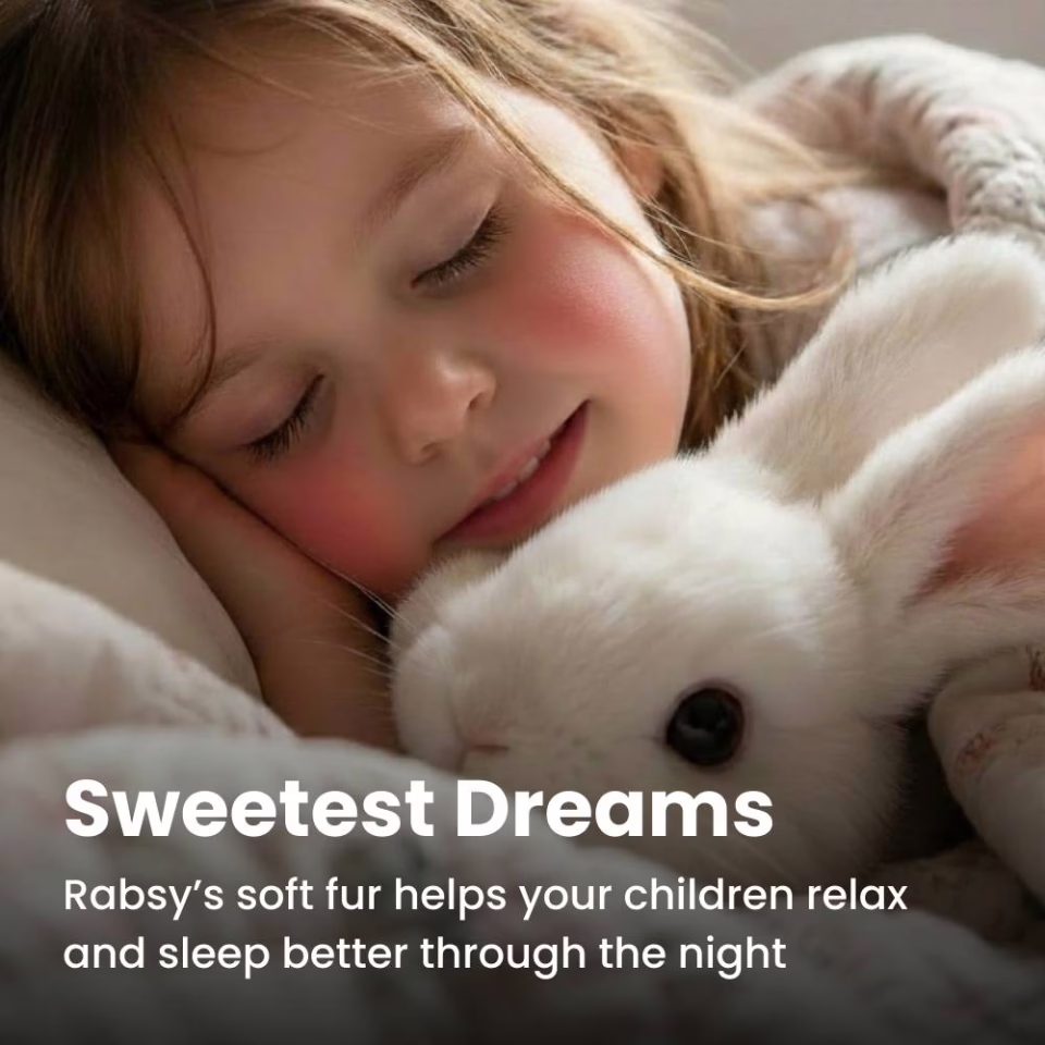 The Rabsy bunny soothing a child at bedtime